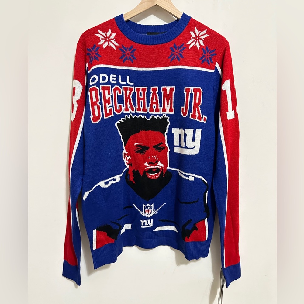 Odell Beckham Jr. #13 Giants Unisex Jersey Ugly Sweater Size M